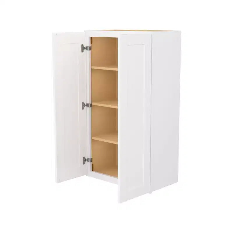 HOMLUX Meuble haut de cuisine mural facile à monter, 30,5 cm P x 106,7 cm H, style shaker blanc, 2 portes, 3 étagères