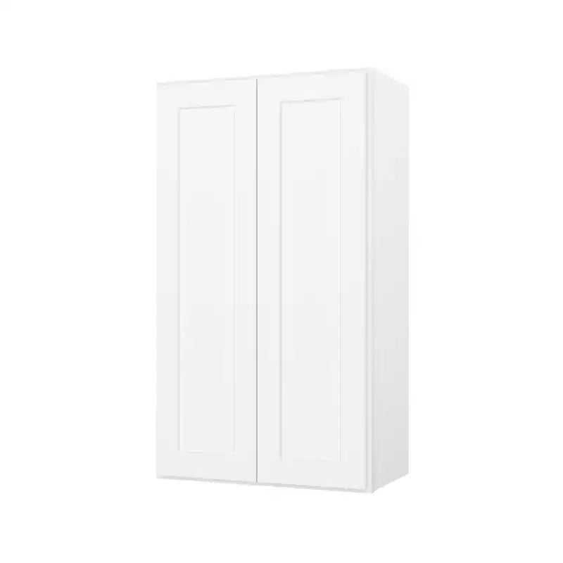 HOMLUX Meuble haut de cuisine mural facile à monter, 30,5 cm P x 106,7 cm H, style shaker blanc, 2 portes, 3 étagères