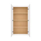 HOMLUX Meuble haut de cuisine mural facile à monter, 30,5 cm P x 106,7 cm H, style shaker blanc, 2 portes, 3 étagères