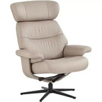 Fauteuil inclinable moderne en similicuir Bruce Mushroom BenchMaster avec repose-pieds, inclinable manuel ergonomique et pivotant pour chambre à coucher