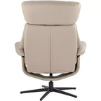 Fauteuil inclinable moderne en similicuir Bruce Mushroom BenchMaster avec repose-pieds, inclinable manuel ergonomique et pivotant pour chambre à coucher