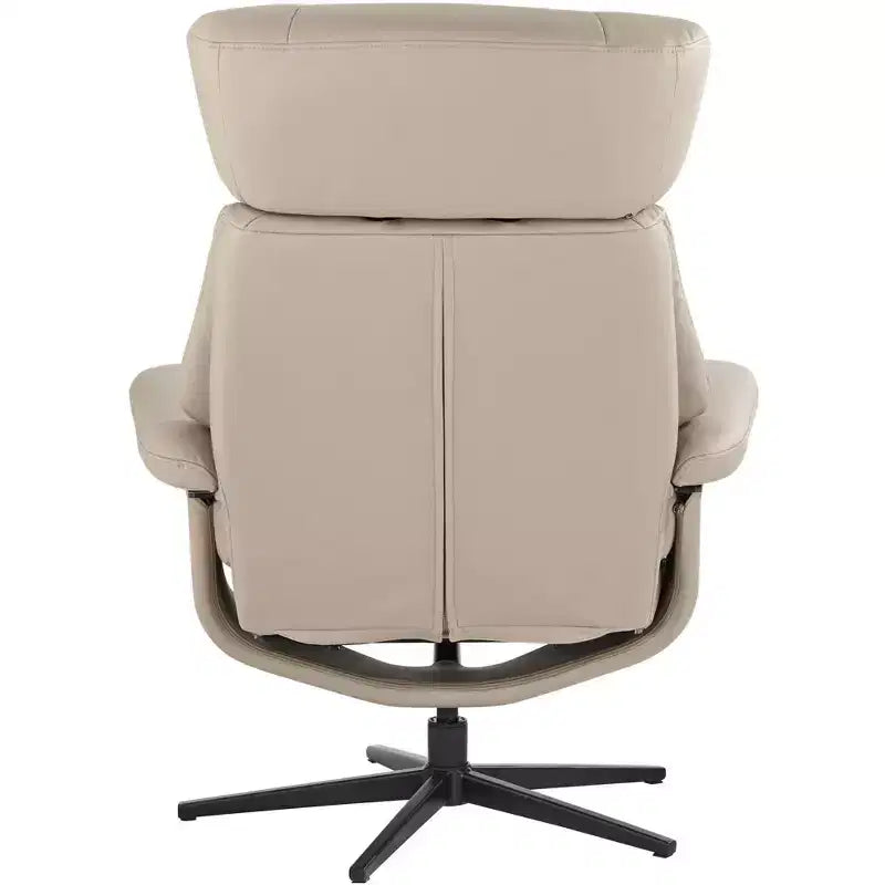 Fauteuil inclinable moderne en similicuir Bruce Mushroom BenchMaster avec repose-pieds, inclinable manuel ergonomique et pivotant pour chambre à coucher