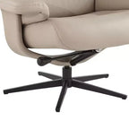 Fauteuil inclinable moderne en similicuir Bruce Mushroom BenchMaster avec repose-pieds, inclinable manuel ergonomique et pivotant pour chambre à coucher