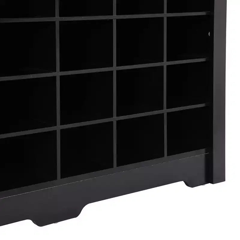 Meuble de rangement pour chaussures moderne à 24 casiers, meuble à chaussures autoportant, organisateur de chaussures en bois avec base incurvée pour entrée, couloir, salon