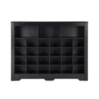 Meuble de rangement pour chaussures moderne à 24 casiers, meuble à chaussures autoportant, organisateur de chaussures en bois avec base incurvée pour entrée, couloir, salon