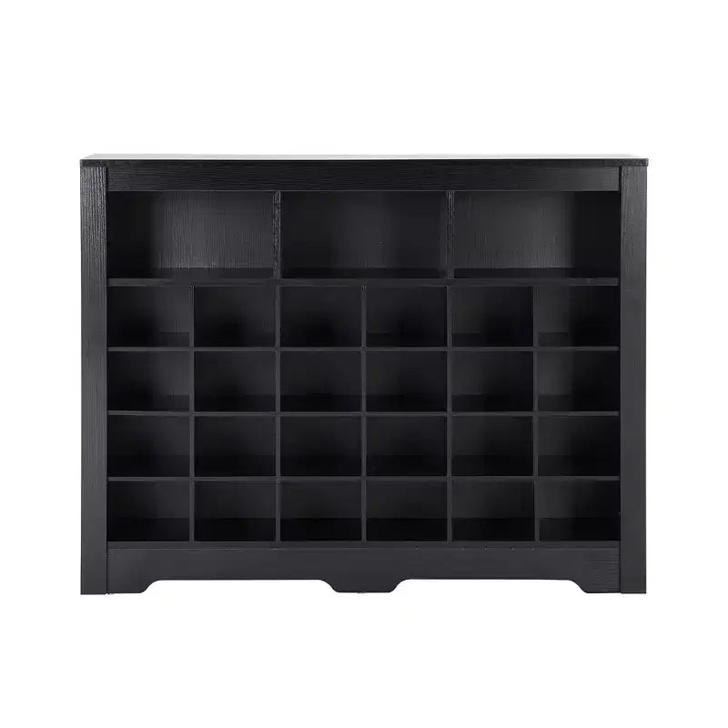 Meuble de rangement pour chaussures moderne à 24 casiers, meuble à chaussures autoportant, organisateur de chaussures en bois avec base incurvée pour entrée, couloir, salon