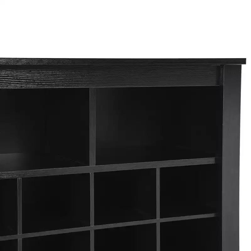 Meuble de rangement pour chaussures moderne à 24 casiers, meuble à chaussures autoportant, organisateur de chaussures en bois avec base incurvée pour entrée, couloir, salon