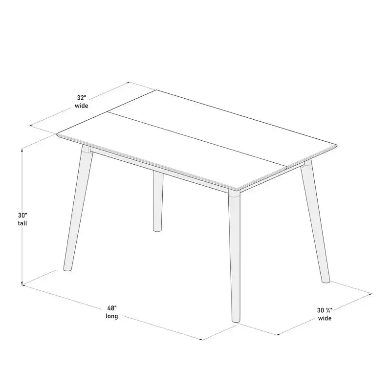 Table de salle à manger moderne du milieu du siècle Plank+Beam 48, table de cuisine et de salle à manger en bois massif pour 4 personnes