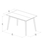 Table de salle à manger moderne du milieu du siècle Plank+Beam 48, table de cuisine et de salle à manger en bois massif pour 4 personnes