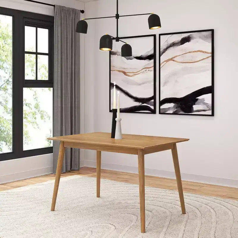 Table de salle à manger moderne du milieu du siècle Plank+Beam 48, table de cuisine et de salle à manger en bois massif pour 4 personnes