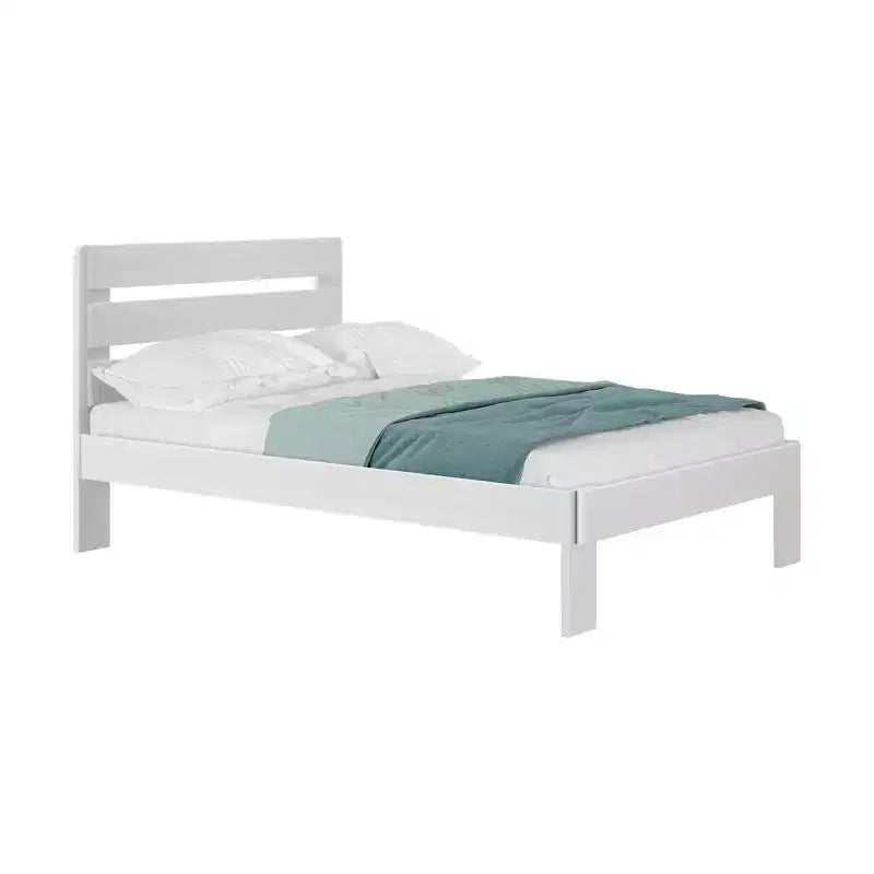 Cadre de lit double Plank+Beam Farmhouse avec tête de lit en planches, lit plateforme en bois massif
