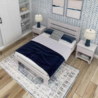 Cadre de lit double Plank+Beam Farmhouse avec tête de lit en planches, lit plateforme en bois massif