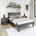 Cadre de lit double Plank+Beam Farmhouse avec tête de lit en planches, lit plateforme en bois massif