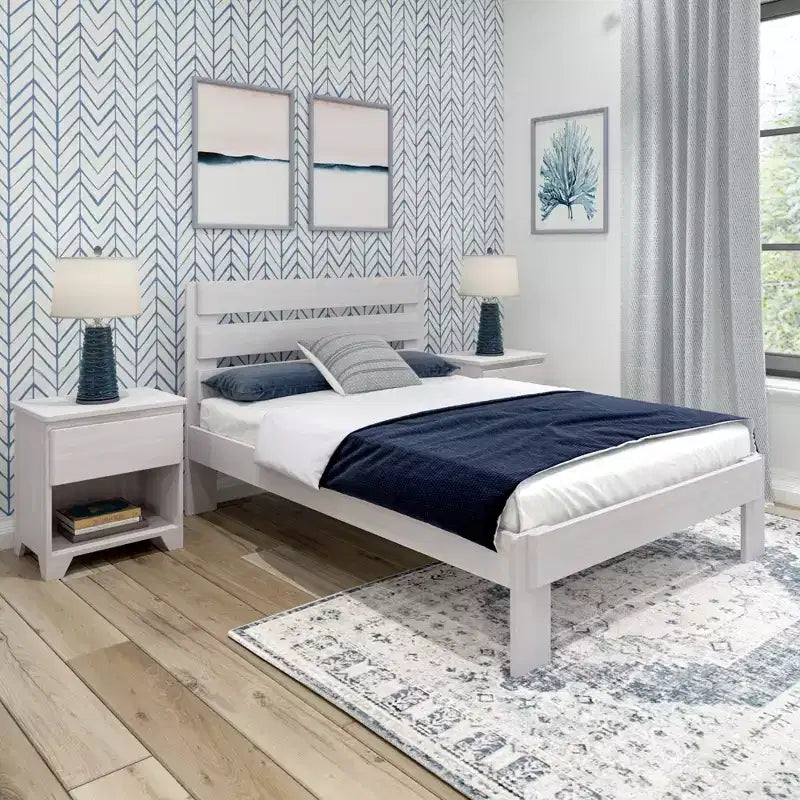 Plank+Beam Farmhouse Full Size Bed Frame with Plank Headboard, Solid Wood Platform Bed