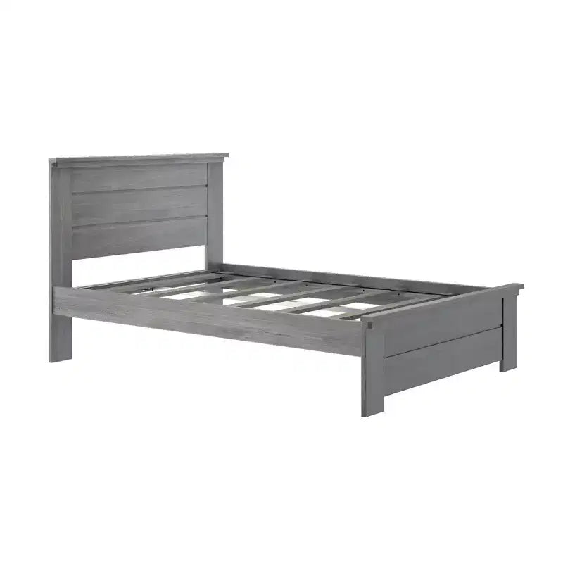 Lit double Plank+Beam Farmhouse avec tête de lit, plateforme en bois massif