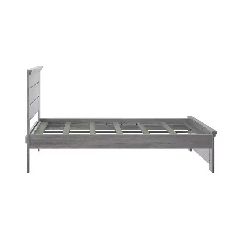 Lit double Plank+Beam Farmhouse avec tête de lit, plateforme en bois massif