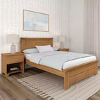 Lit double Plank+Beam Farmhouse avec tête de lit, plateforme en bois massif