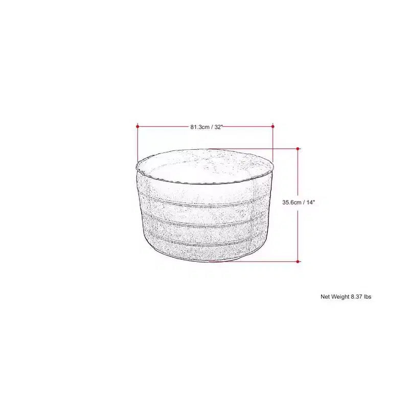 Pouf-table basse ronde Wendal 32 - WyndenHall