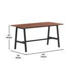 Table de salle à manger ou de jeu Emma et Oliver 60x30 avec plateau stratifié double face et piètement en acier robuste en forme de A
