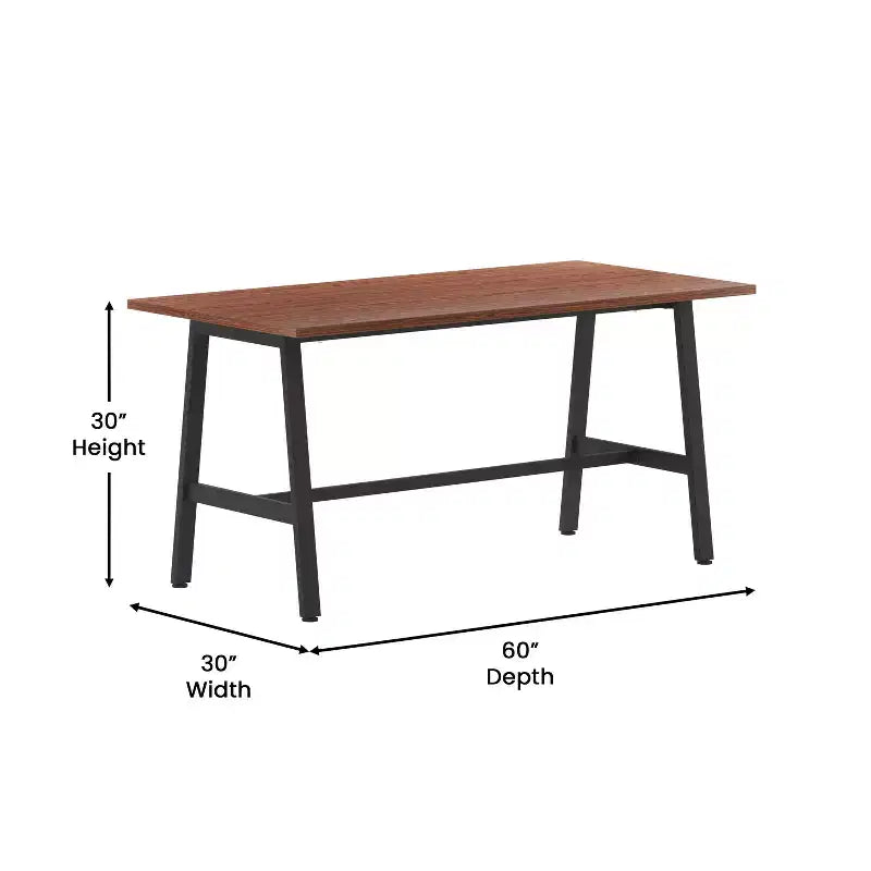 Table de salle à manger ou de jeu Emma et Oliver 60x30 avec plateau stratifié double face et piètement en acier robuste en forme de A