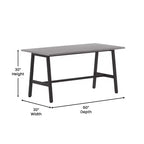 Table de salle à manger ou de jeu Emma et Oliver 60x30 avec plateau stratifié double face et piètement en acier robuste en forme de A