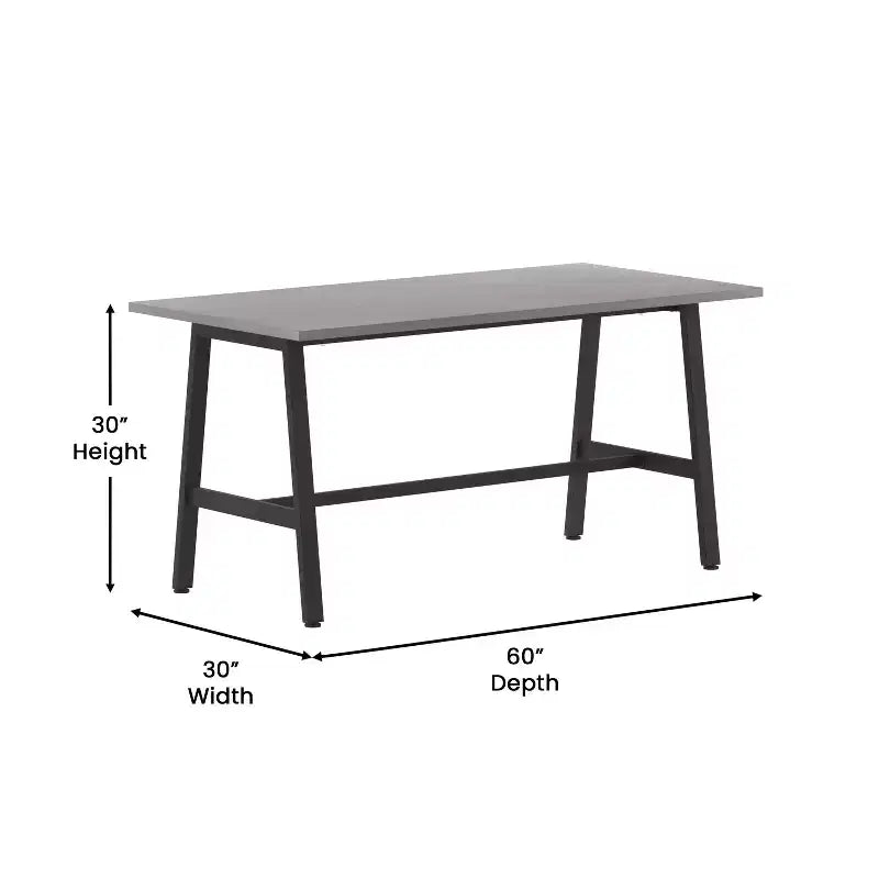 Table de salle à manger ou de jeu Emma et Oliver 60x30 avec plateau stratifié double face et piètement en acier robuste en forme de A