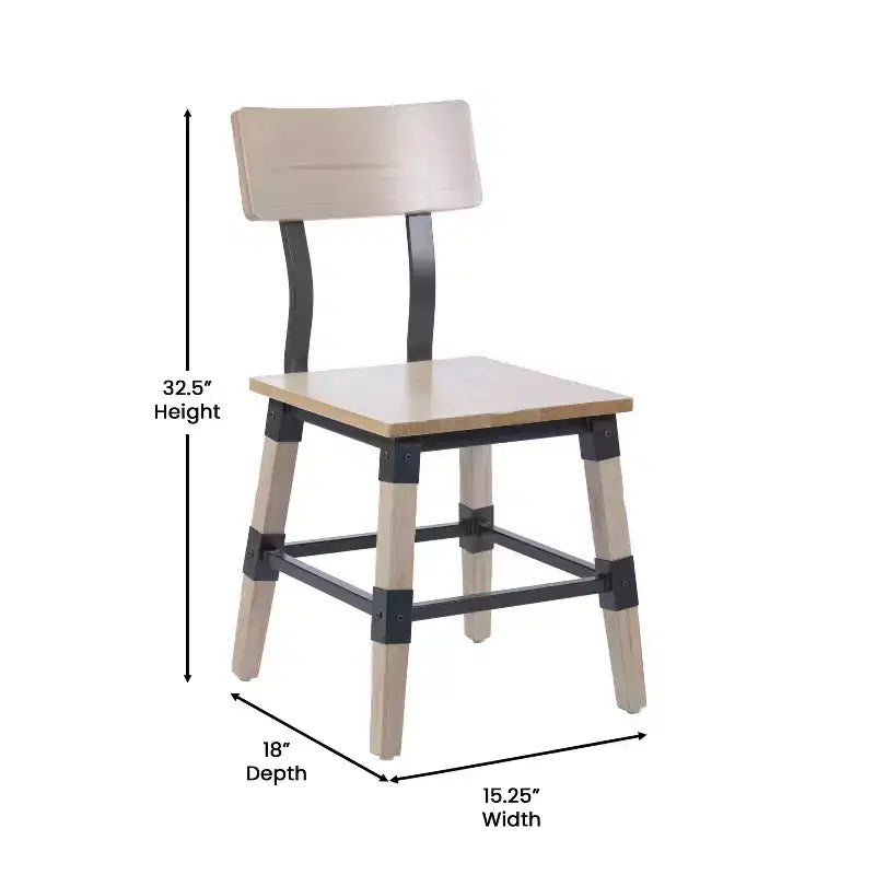 Chaises de salle à manger Merrick Lane avec supports en acier et repose-pieds - Lot de 2