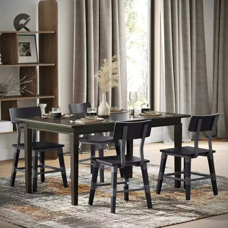 Chaises de salle à manger Merrick Lane avec supports en acier et repose-pieds - Lot de 2