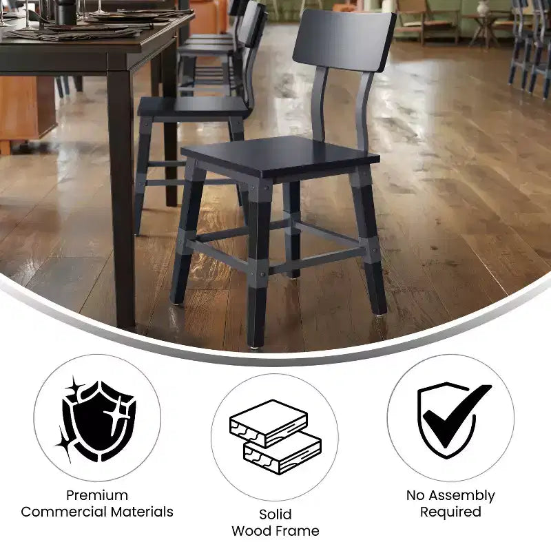 Chaises de salle à manger Merrick Lane avec supports en acier et repose-pieds - Lot de 2