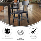 Chaises de salle à manger Merrick Lane avec supports en acier et repose-pieds - Lot de 2