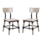 Merrick Lane Dining Chairs with Steel Supports and Footrest - Set Of 2