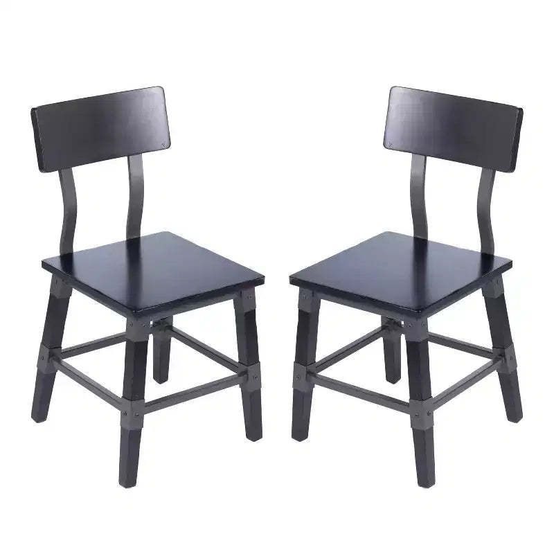Chaises de salle à manger Merrick Lane avec supports en acier et repose-pieds - Lot de 2