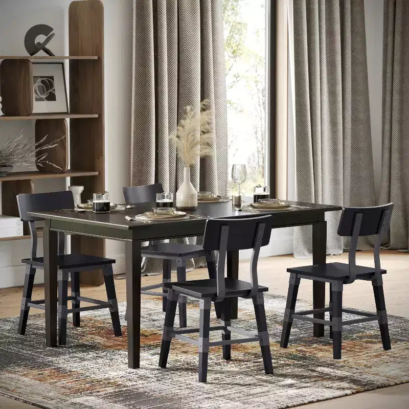 Chaises de salle à manger Merrick Lane avec supports en acier et repose-pieds - Lot de 4