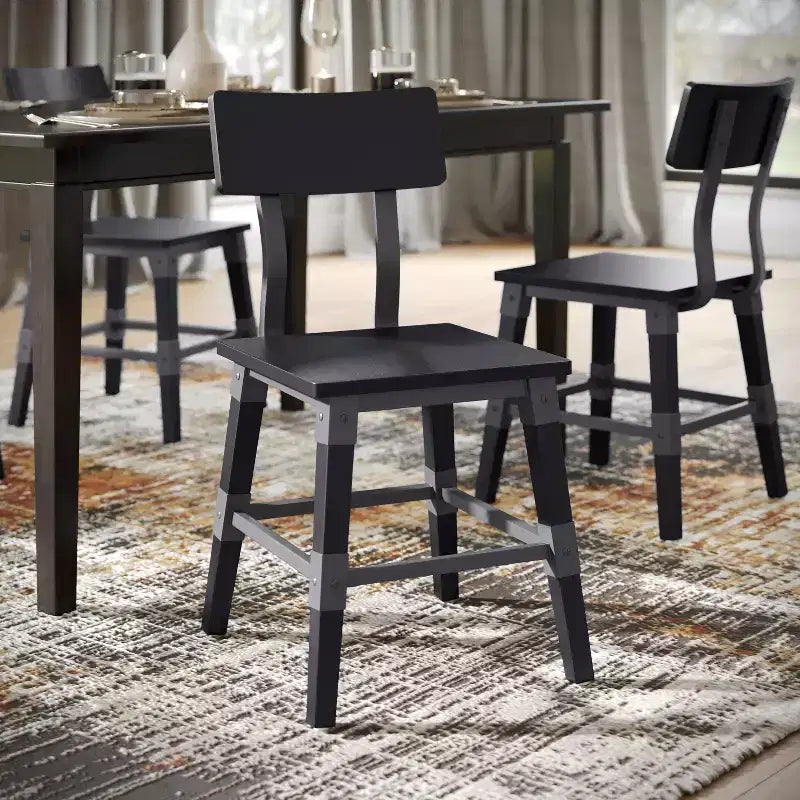 Chaises de salle à manger Merrick Lane avec supports en acier et repose-pieds - Lot de 4