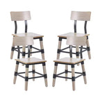 Chaises de salle à manger Merrick Lane avec supports en acier et repose-pieds - Lot de 4