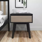 Table de chevet en bois massif Plank+Beam avec tiroir de rangement, petite table d'appoint moderne