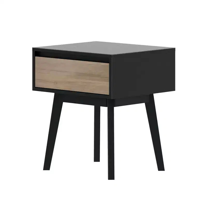 Table de chevet en bois massif Plank+Beam avec tiroir de rangement, petite table d'appoint moderne