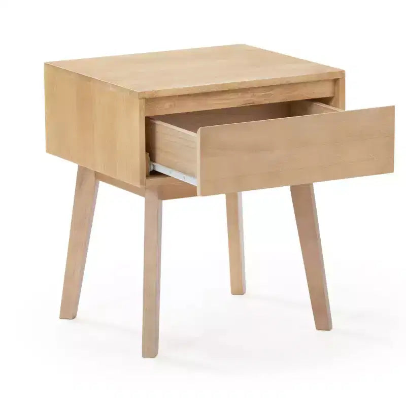 Table de chevet en bois massif Plank+Beam avec tiroir de rangement, petite table d'appoint moderne