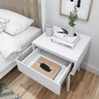 Table de chevet en bois massif Plank+Beam avec tiroir de rangement, petite table d'appoint moderne