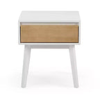Table de chevet en bois massif Plank+Beam avec tiroir de rangement, petite table d'appoint moderne
