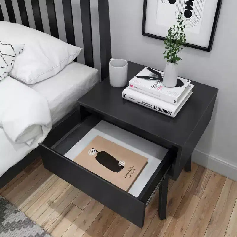 Table de chevet en bois massif Plank+Beam avec tiroir de rangement, petite table d'appoint moderne