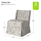 Fabrizius Chaise sans accoudoirs rembourrée de transition avec housse lavable et pieds en bois massif | HULALA HOME