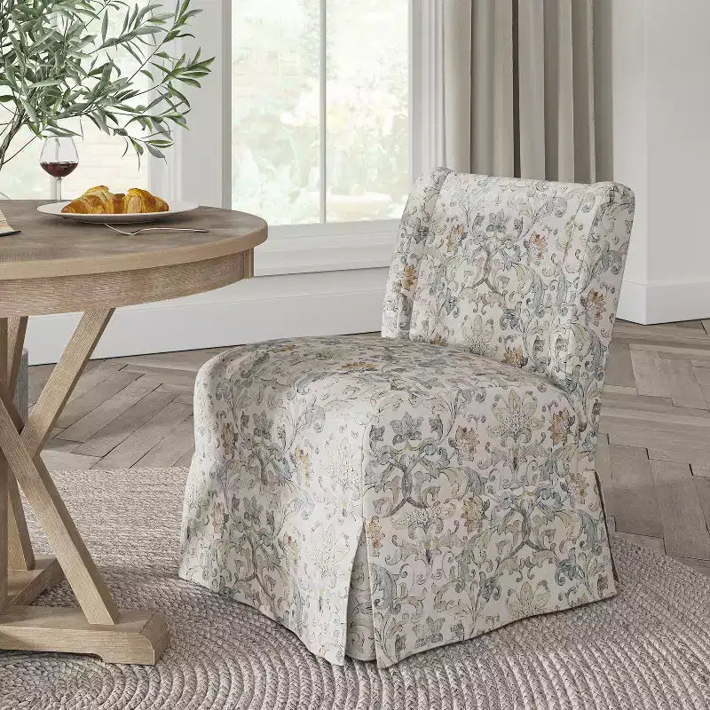 Fabrizius Chaise sans accoudoirs rembourrée de transition avec housse lavable et pieds en bois massif | HULALA HOME