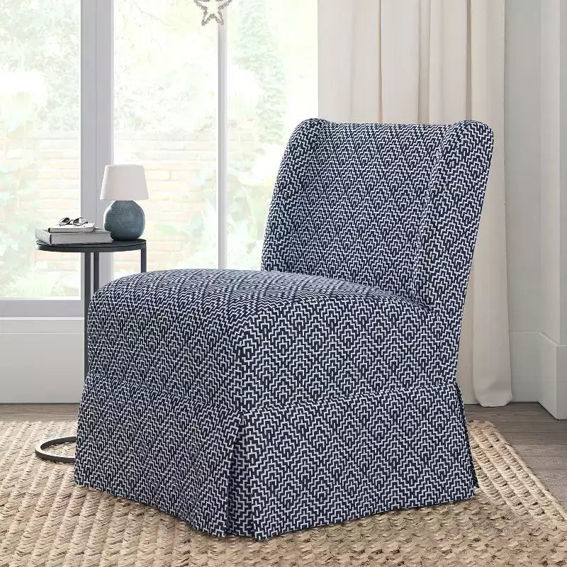 Fabrizius Chaise sans accoudoirs rembourrée de transition avec housse lavable et pieds en bois massif | HULALA HOME