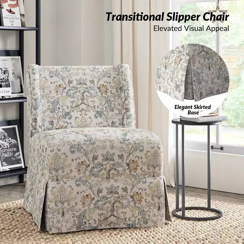 Fabrizius Chaise sans accoudoirs rembourrée de transition avec housse lavable et pieds en bois massif | HULALA HOME