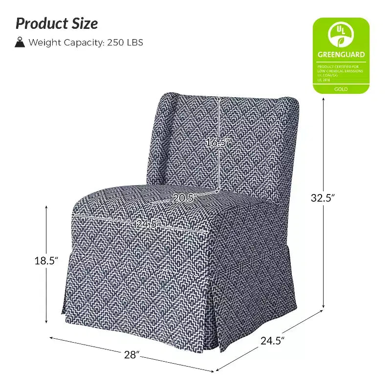 Fabrizius Chaise sans accoudoirs rembourrée de transition avec housse lavable et pieds en bois massif | HULALA HOME