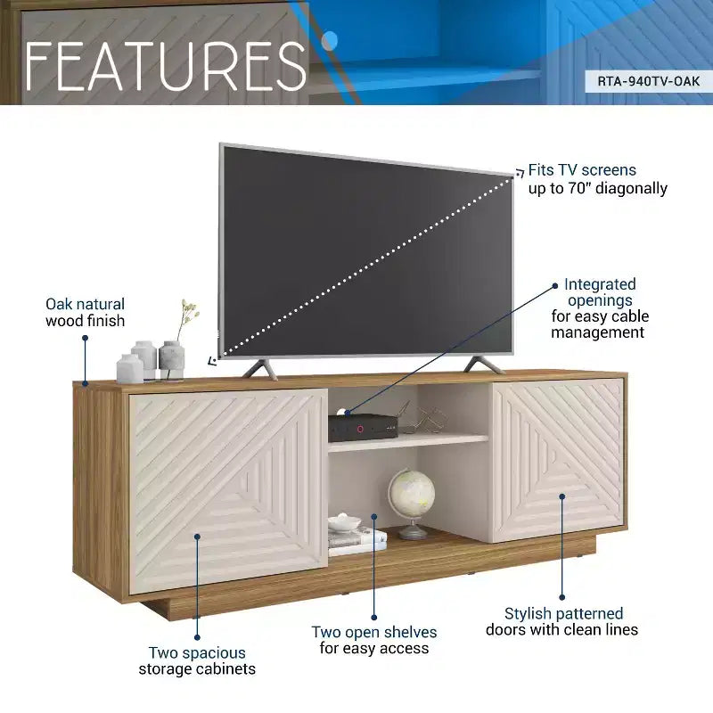 Meuble TV moderne Techni Mobili pour téléviseurs jusqu'à 70"