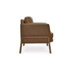 Signature Design by Ashley Numund, fauteuil d'appoint moderne en similicuir avec coussins réversibles, brun caramel