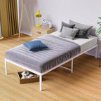 Cadre de lit Lusimo 14 pouces – Facile à monter – Plateforme en métal avec support de lattes en acier – Lit simple/double/Queen/King