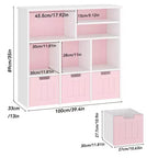 Meuble de rangement pour jouets, étagère à jouets pour enfants, bibliothèque avec roulettes cachées, 3 tiroirs amovibles pour chambre à coucher, salle de jeux et crèche, blanc rose